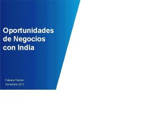 Oportunidades de Negocios con India Fabiana Tarzian Noviembre