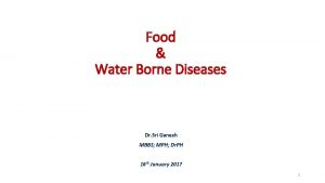 Food Water Borne Diseases Dr Sri Ganesh MBBS