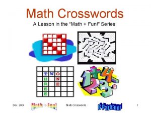 Math Crosswords A Lesson in the Math Fun