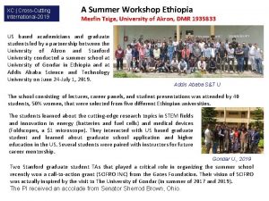 XC CrossCutting International2019 A Summer Workshop Ethiopia Mesfin