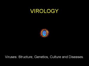 VIROLOGY Viruses Structure Genetics Culture and Diseases a
