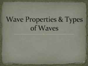 Wave Properties Types of Waves 1 Wave Rhythmic