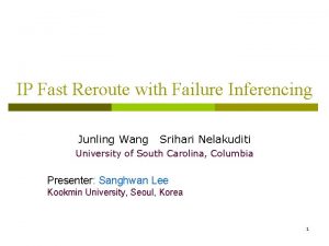 IP Fast Reroute with Failure Inferencing Junling Wang