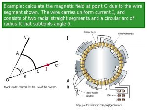 Example calculate the magnetic field at point O