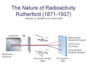 The Nature of Radioactivity Rutherford 1871 1937 Nuclear