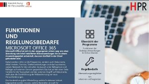 Handreichung fr Personalrte FUNKTIONEN UND REGELUNGSBEDARFE MICROSOFT OFFICE