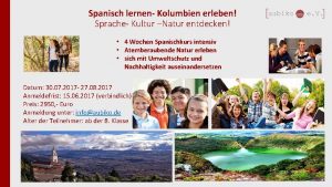 Spanisch lernen Kolumbien erleben Sprache Kultur Natur entdecken