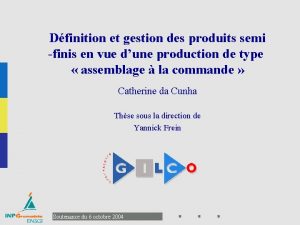 Page de garde prsentation Dfinition et gestion des