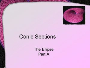 Conic Sections The Ellipse Part A Ellipse Another