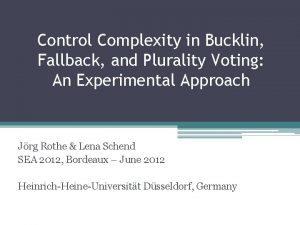 Control Complexity in Bucklin Fallback and Plurality Voting