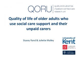 Quality of life of older adults who use