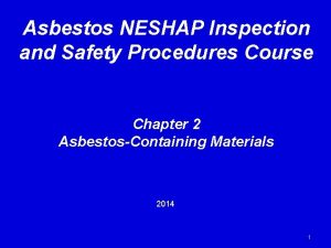 Asbestos NESHAP Inspection and Safety Procedures Course Chapter