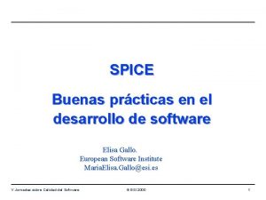 SPICE Buenas prcticas en el desarrollo de software