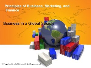 Principles of Business Marketing and Finance Business in