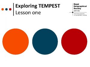 Exploring TEMPEST Lesson one What is TEMPEST TEMPEST