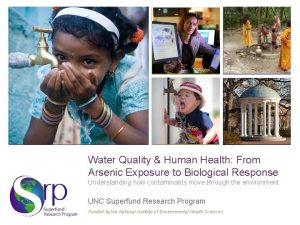 Water Quality Human Health From Arsenic Exposure to