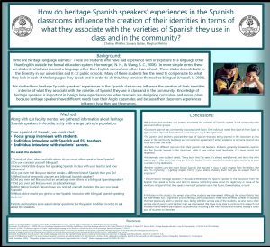 How do heritage Spanish speakers experiences in the