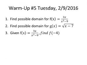 WarmUp 5 Tuesday 292016 Homework Tuesday 292016 Rules