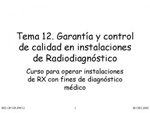 Tema 12 Garanta y control de calidad en