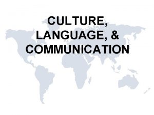 CULTURE LANGUAGE COMMUNICATION Mengapa dipelajari Manusia selalu berkomunikasi