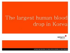 The largest human blood drop in Korea COPYRIGHTc