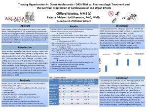 Treating Hypertension in Obese Adolescents DASH Diet vs