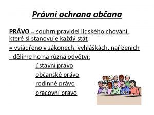 Prvn ochrana obana PRVO souhrn pravidel lidskho chovn