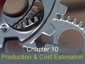 Chapter 10 Production Cost Estimation 2016 by Mc