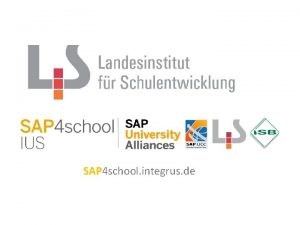 SAP 4 school integrus de Agenda Ablauf der