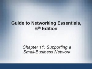 Guide to Networking Essentials 6 th Edition Chapter