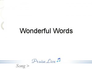 Wonderful Words Song 1 Sing them over again