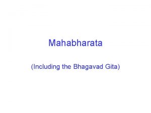 Mahabharata Including the Bhagavad Gita Background One of