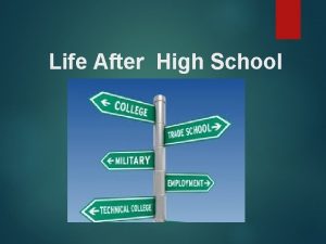 Life After High School Postsecondary Options Work Community