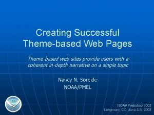 Creating Successful Themebased Web Pages Themebased web sites