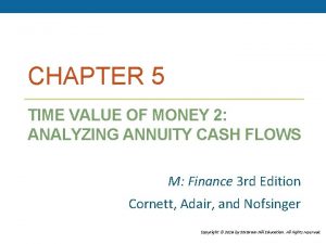 CHAPTER 5 TIME VALUE OF MONEY 2 ANALYZING