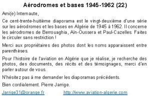 Arodromes et bases 1945 1962 22 Amie Internaute