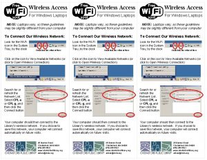 Wireless Access For Windows Laptops NOTE Laptops vary