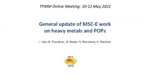 TFMM Online Meeting 10 12 May 2021 General