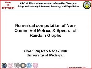 Value of Information ARO MURI on Valuecentered Information