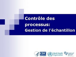 Contrle des processus Gestion de lchantillon Objectifs dapprentissage