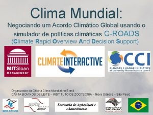 Clima Mundial Negociando um Acordo Climtico Global usando