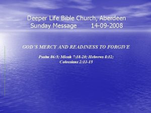 Deeper Life Bible Church Aberdeen Sunday Message 14