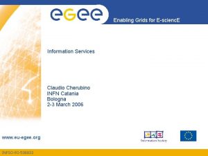Enabling Grids for Escienc E Information Services Claudio