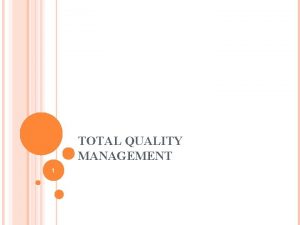 TOTAL QUALITY MANAGEMENT 1 INTRODUCTION Total Made up