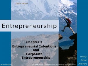 Chapter 2 Entrepreneurial Intentions and Corporate Entrepreneurship Mc