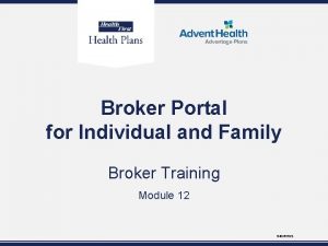 Broker Portal for Individual and Family Broker Training