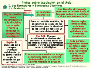 Notas sobre Mediacin en el Aula I Las