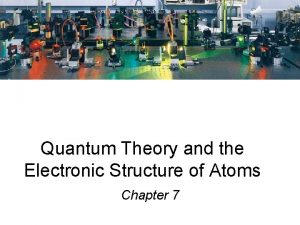 Quantum Theory and the Electronic Structure of Atoms