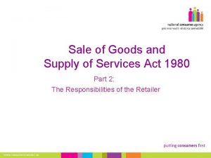 Sale of Goods and Supply of Services Act
