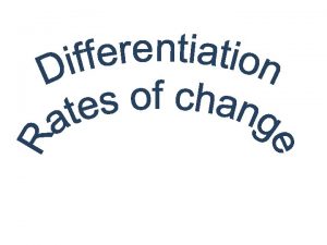 Differentiation Rates of change KUS objectives BAT Use